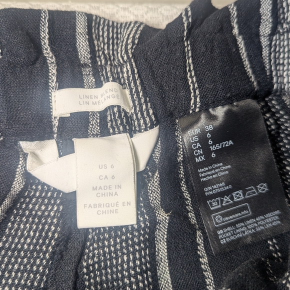 Black and White Striped Women Shorts - Picture 6 of 7